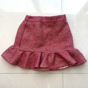 JANIE AND JACK Girls Red / Gold Tweed Skirt